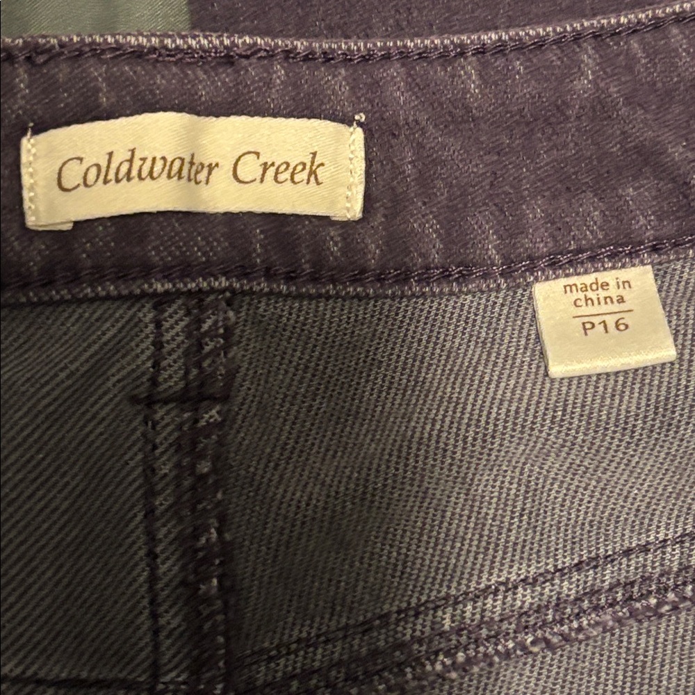 Coldwater Creek Purple Denim Jeans, Size 16P - Picture 2 of 11